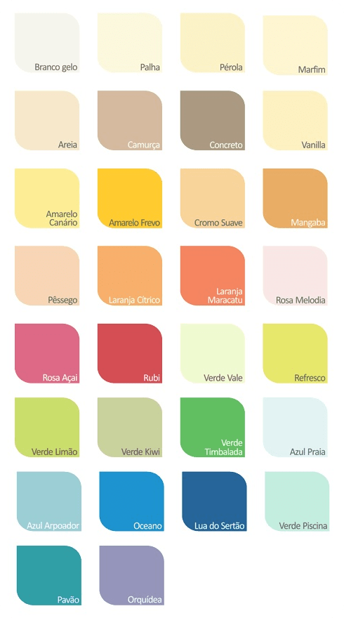  Tabela de cores GS Tintas